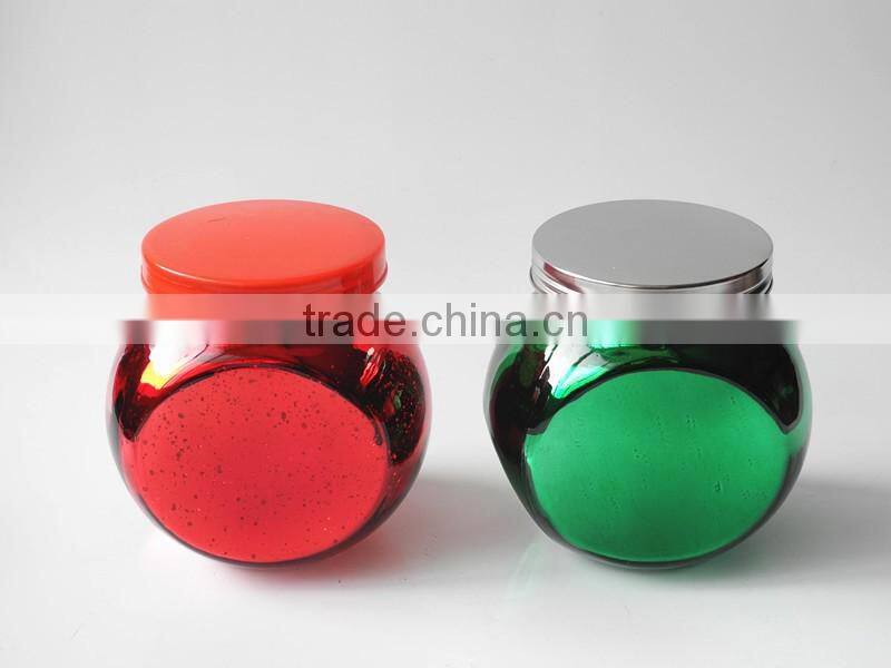 Globe Acid Etch Colored Apple Juice Jar for Decoration
