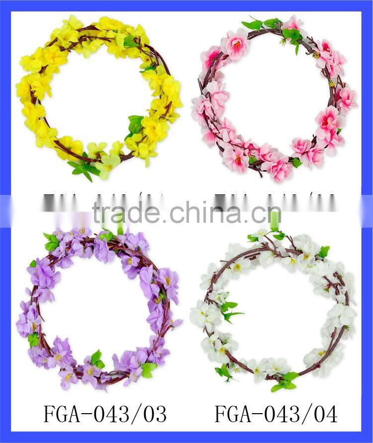 Purple Flower Headband Vintage Wedding Crown Artificial Wreath