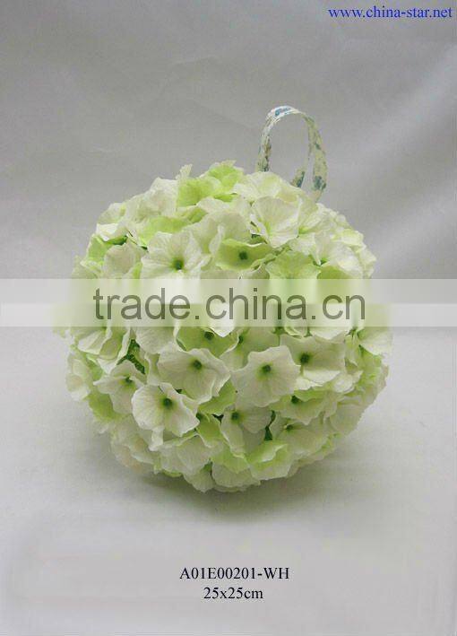 white hydrangea ball for wedding decoration
