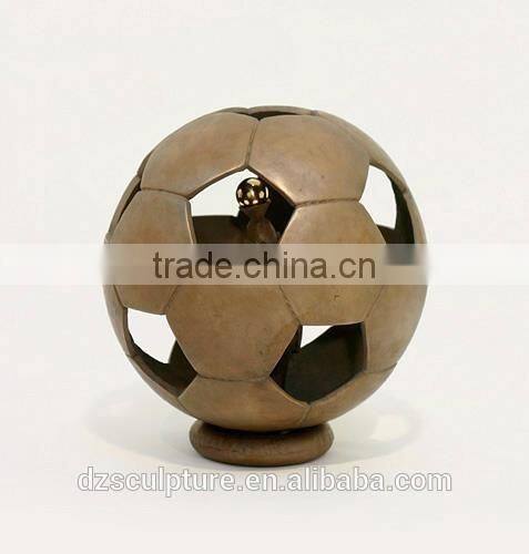 Abstract bronze basketball sculpture