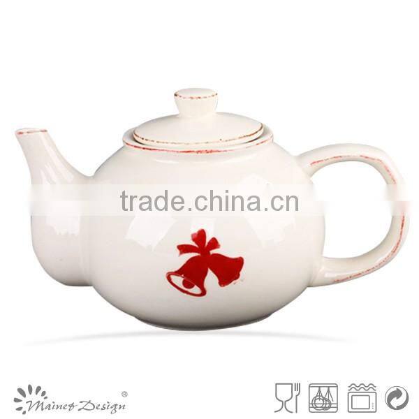 Ceramic stoneware tea pot christmas design