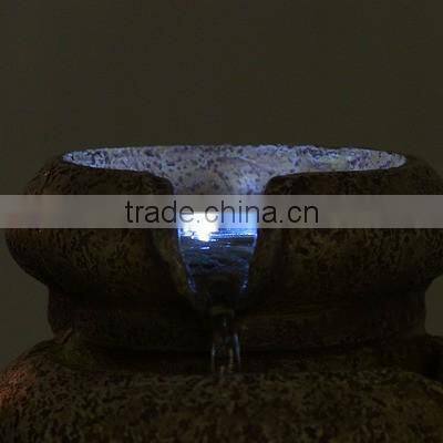 Three Tier Flowing Tabletop Water Fountain with LED Lights