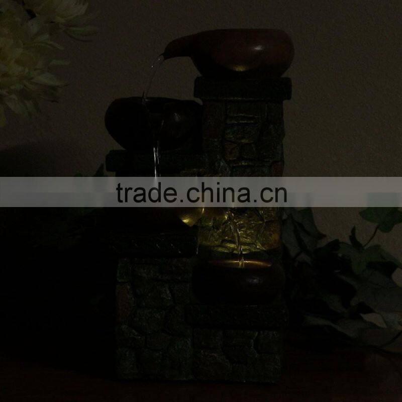 Brick Steps Tabletop Fountain with LED Light