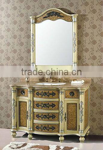 Vintage European Bath Vanities,New Style Vanity For Bathroom,Hand Carved Mirror Cabinet Vanities Bathroom(BF08-4070)
