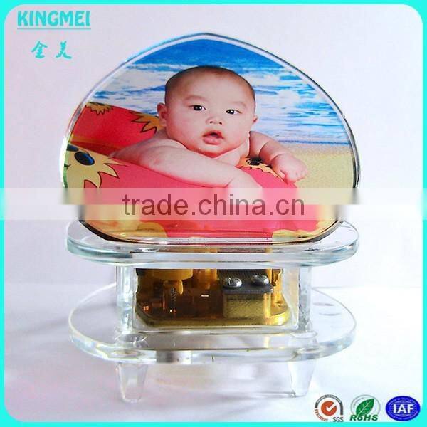 2015 crystal led light base for display piano with MP3 music round led light base for gift