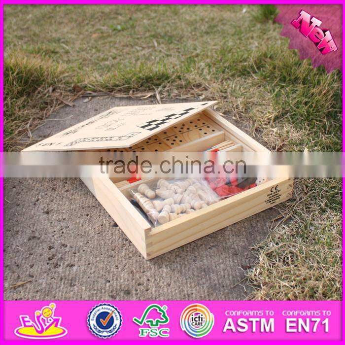 2016 newest 5 in 1 children wooden multi game board W11A048
