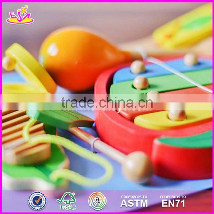 2017 New design fruit shape multi-function wooden music toys for toddlers W07A118