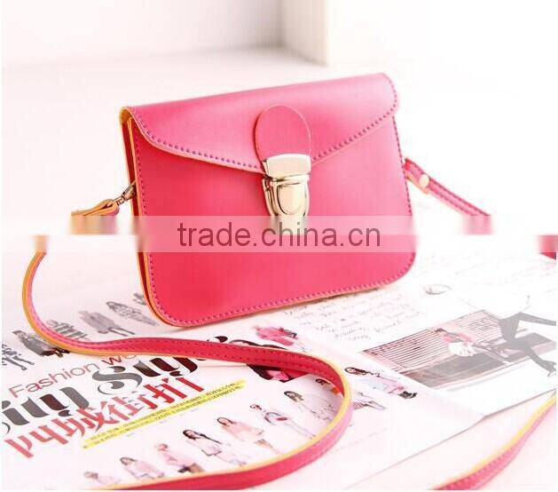 Colorful leather shoulder phone bag for women