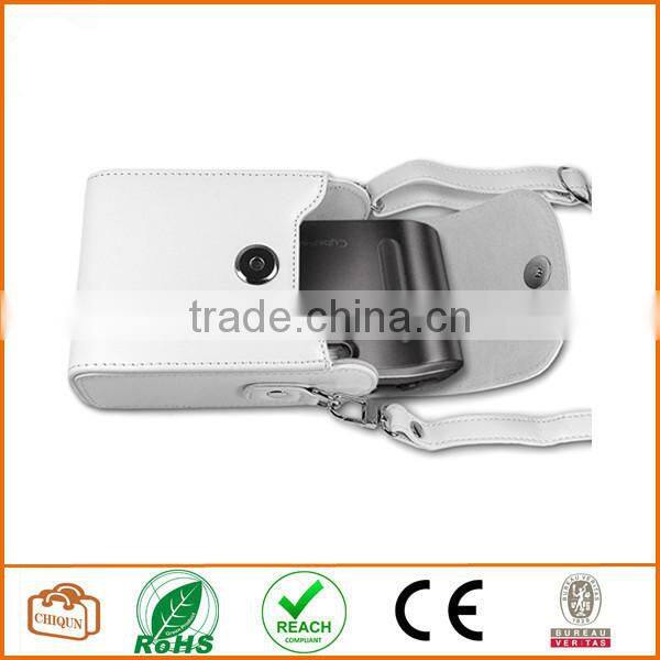 Protective Compact Case with Magnetic Closure and Strap Compatible with Digital Camera (White)