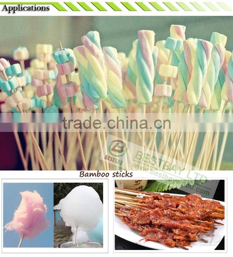 Wholesale rotating BBQ bamboo skewer 5.0mm*36inch bamboo marshmallow sticks