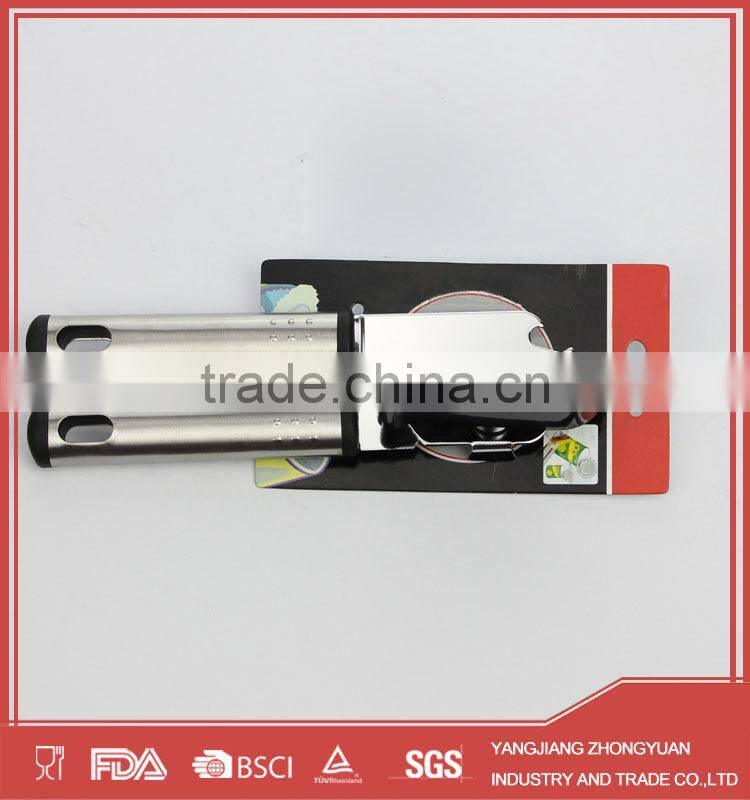 Metal head can opener and bottle opener with stainless steel handle