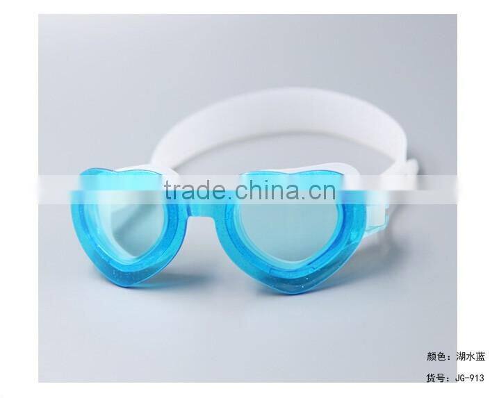 2016 Fashionable Heart Design Lens Swimming Goggles With Anti Fog