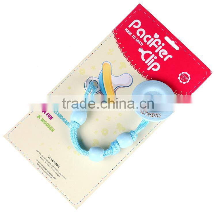 Wooden Baby Pacifier Clip Colorful Pacifier Clip Baby Pacifier Nipple Clip