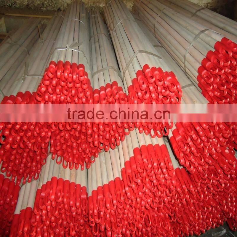 Small cap round wood broom pole