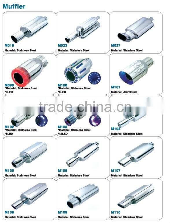 Universal Car Muffler with 9 LEDS