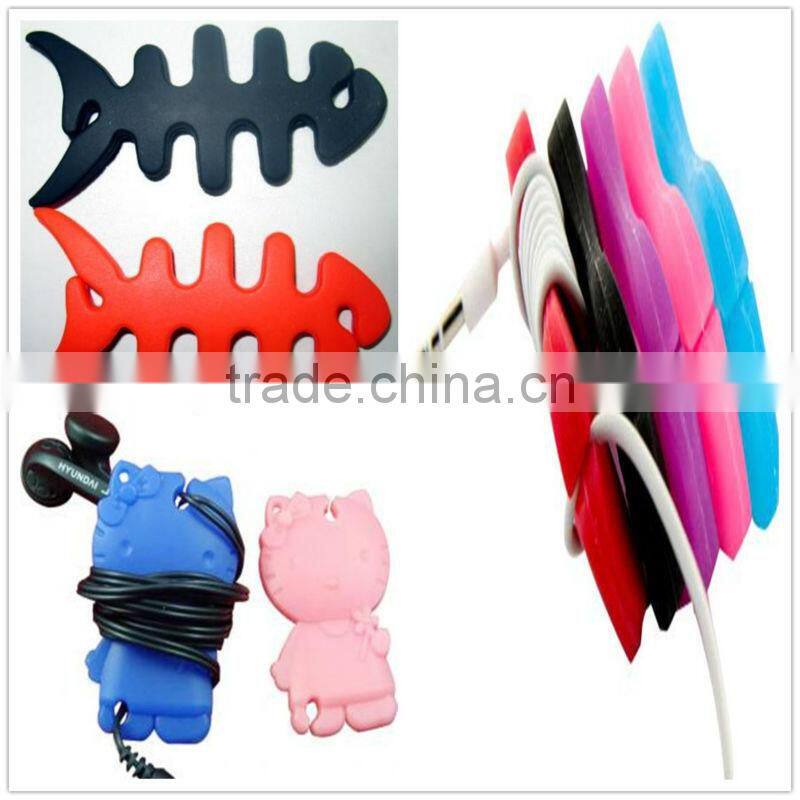 Colorful silicone fish bone coiling device with custom logo