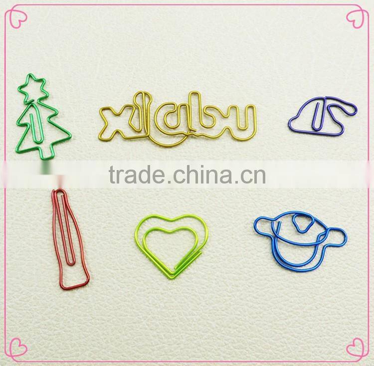 Red color PET coated metal wire clips OEM drinking bottle shaped document clips
