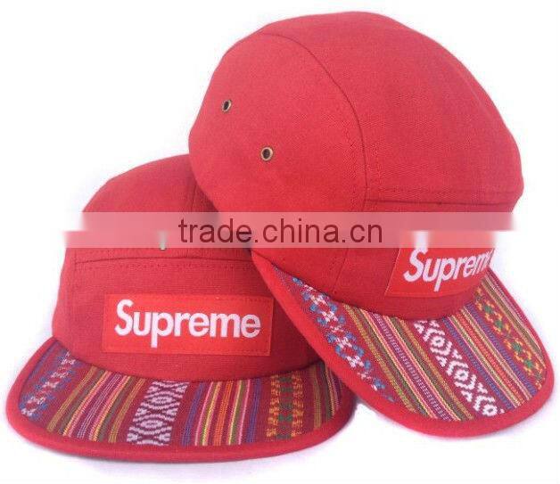 Retail adjustable strap woven tag aztecs 5 panel hat