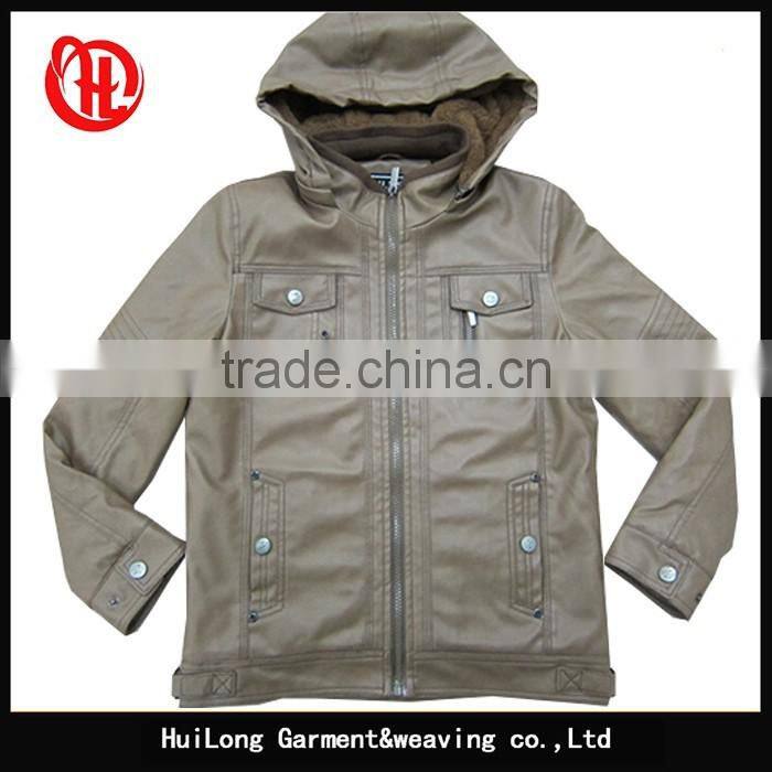 children pu leather clothing bomber boy's winter jacket