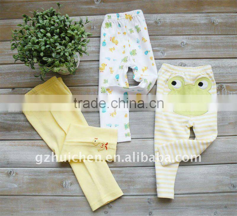 mom and bab 2012 spring baby wear 100% cotton embroider long pants