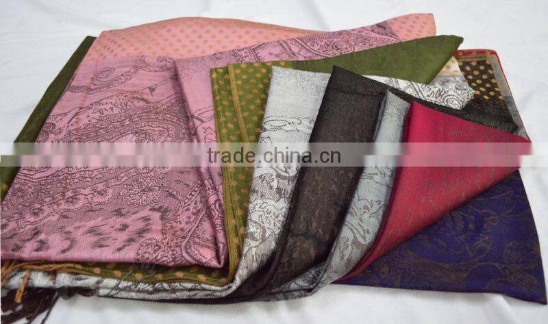 Fashion large hot jacquard paisley dot 100%rayon soft new shawl