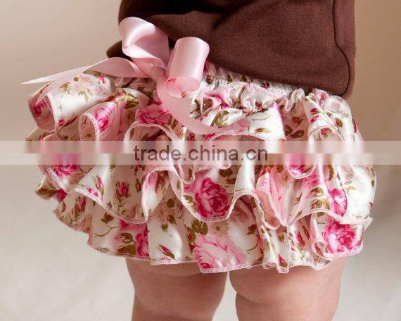 Cute baby cotton bloomer froal diaper cover with bowknot silk ribbon froal patterns to choose from us