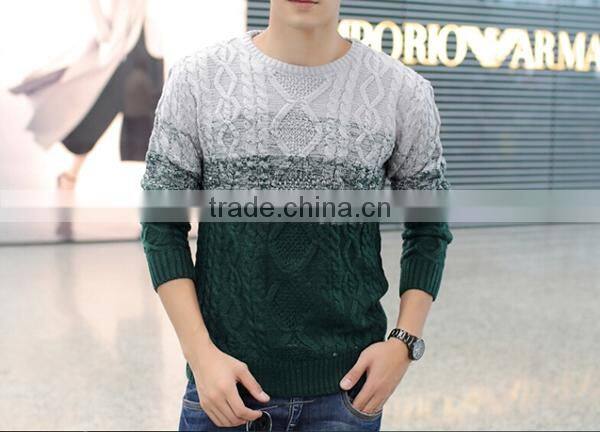 men melange color cotton pullover sweater