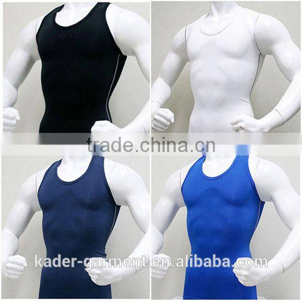 Mens Compression Under Base Layer Tank Top Vest Gym Muscle Bodybuilding Clothing