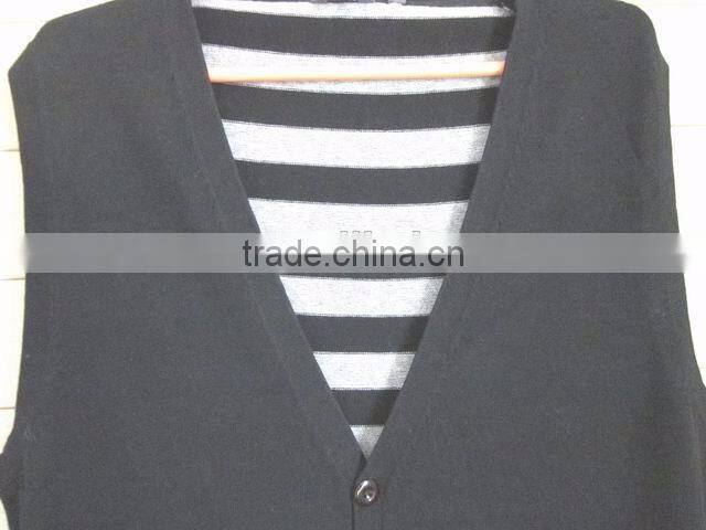 Latest arrived men's solid color sleeveless sweater wool knit vest wholesale