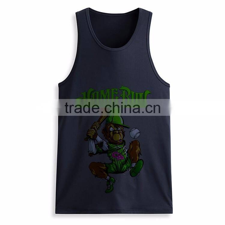 Cheap Printed Front 100 Cotton Wholesale Men Bodybuilding Custom Stringer Tank Top