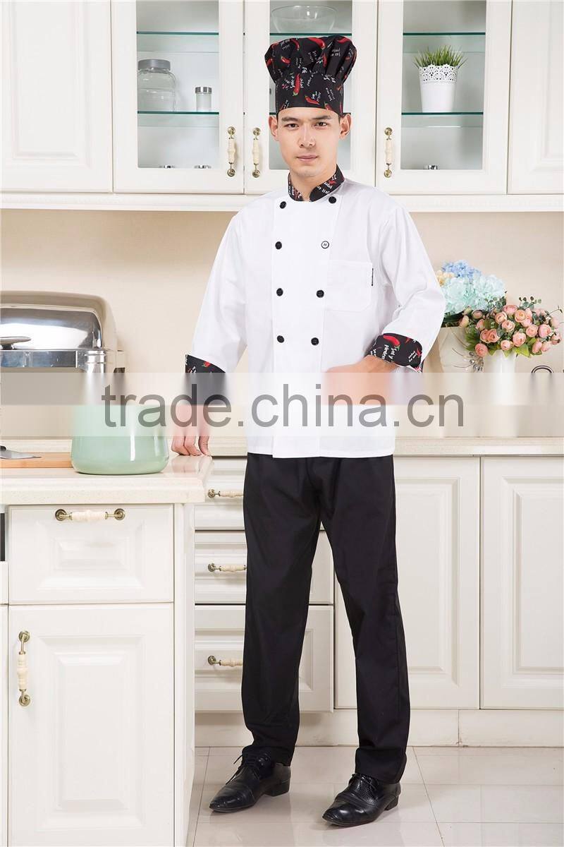 Juqian 2016 custom fashion design hotel workwear white executive chef uniform