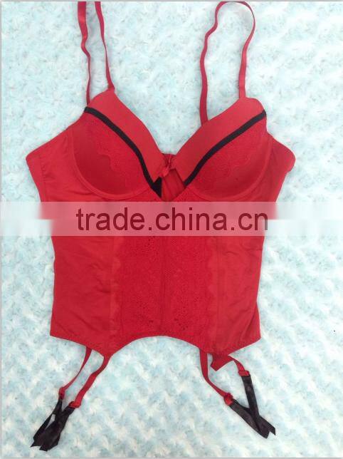 High quatily lovely pink rose ribbon sexy lingerie babydoll with sexy g-string