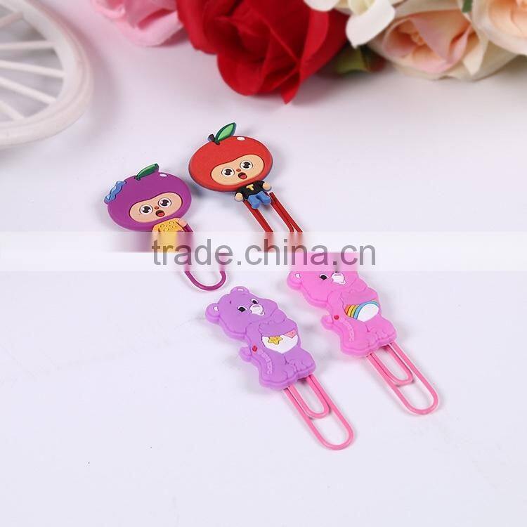 Animal shape silica gel paper clip customizable cartoon clip