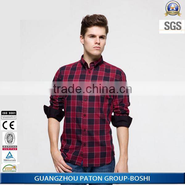 Mens Plaid Shirts Red and Black Western Office Wear for summer