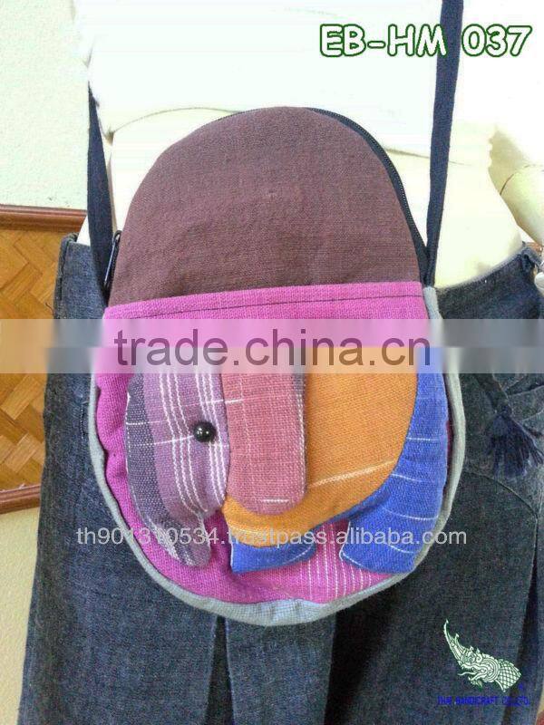 Thai Handmade shoulder bag Patchwork Fabric Elephant Design
