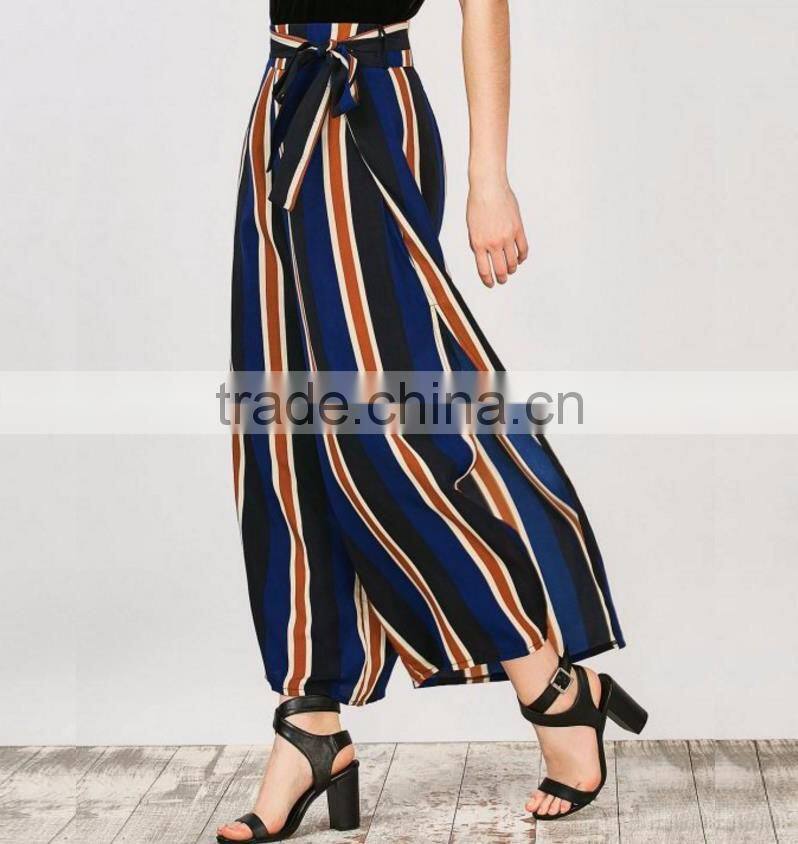 2017 Striped Wide Leg pants,pants for woman,chiffon pants