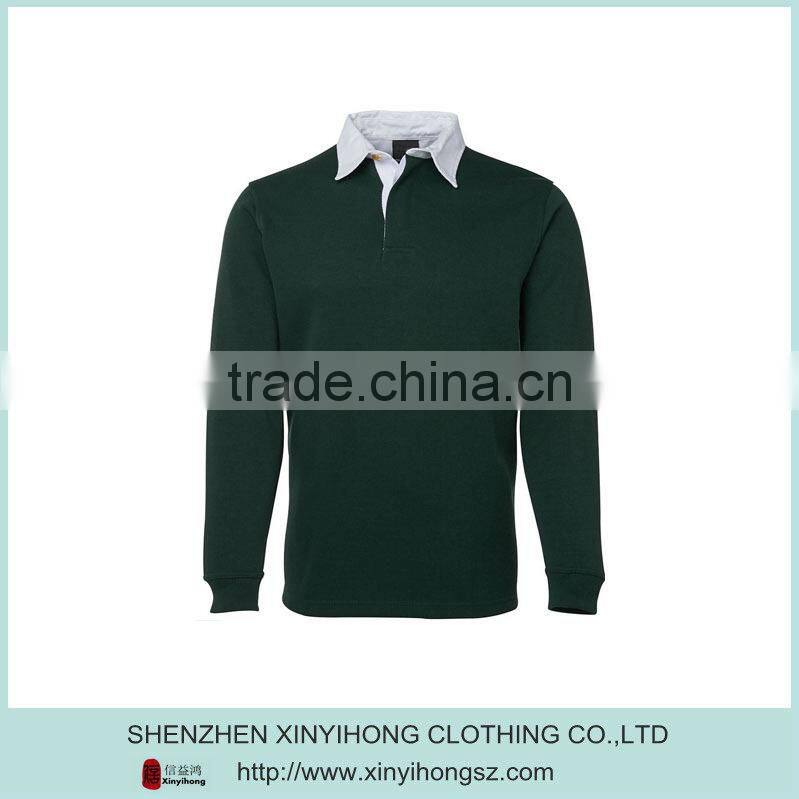 OEM high quality cotton material Rugby shirts with custom logo