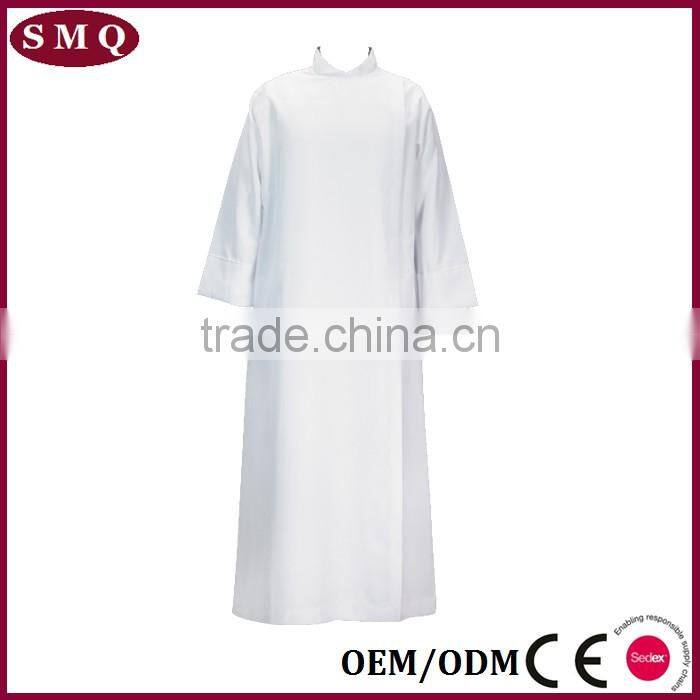 wholesale custom size and lace pattern robe white long alb