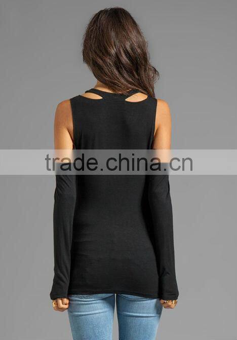neckline cut out accents top