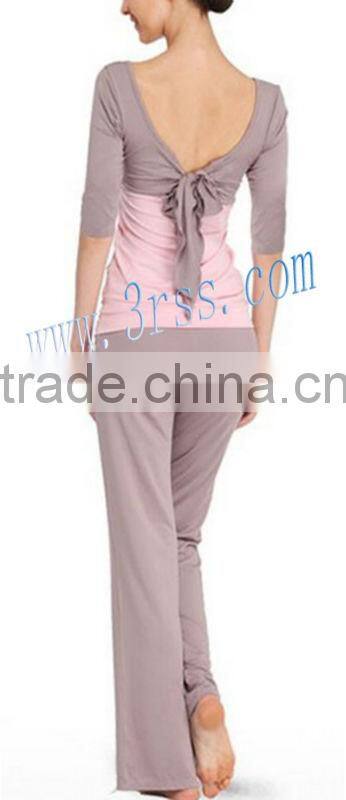 2013 Organic bamboo women yoga wear back knot