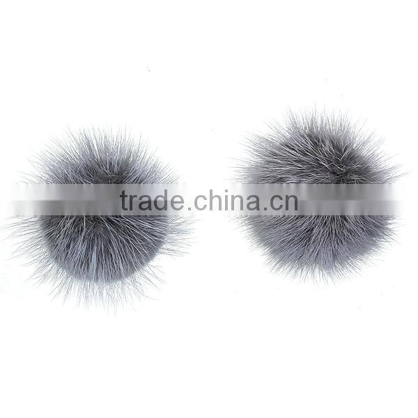 Christmas Decorations Dark Gray 50mm Sable Fur Craft Pom Balls