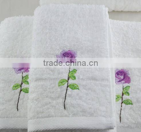 Popular 5 hotel star solid color dobby 100% cotton hotel bath towel set made in China