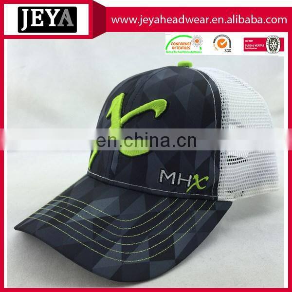 Common trucker hat mesh polyester cap sublimation with embroidery logo