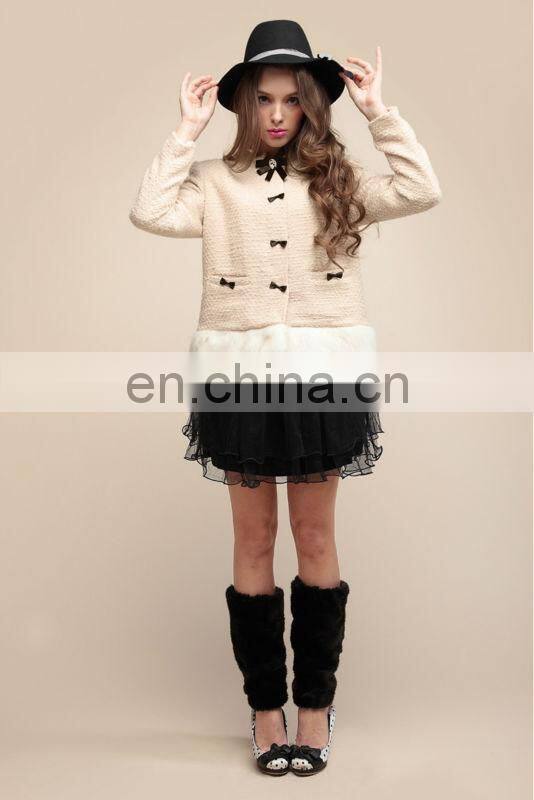 Sweet Princess bowknot short fur coat latest design