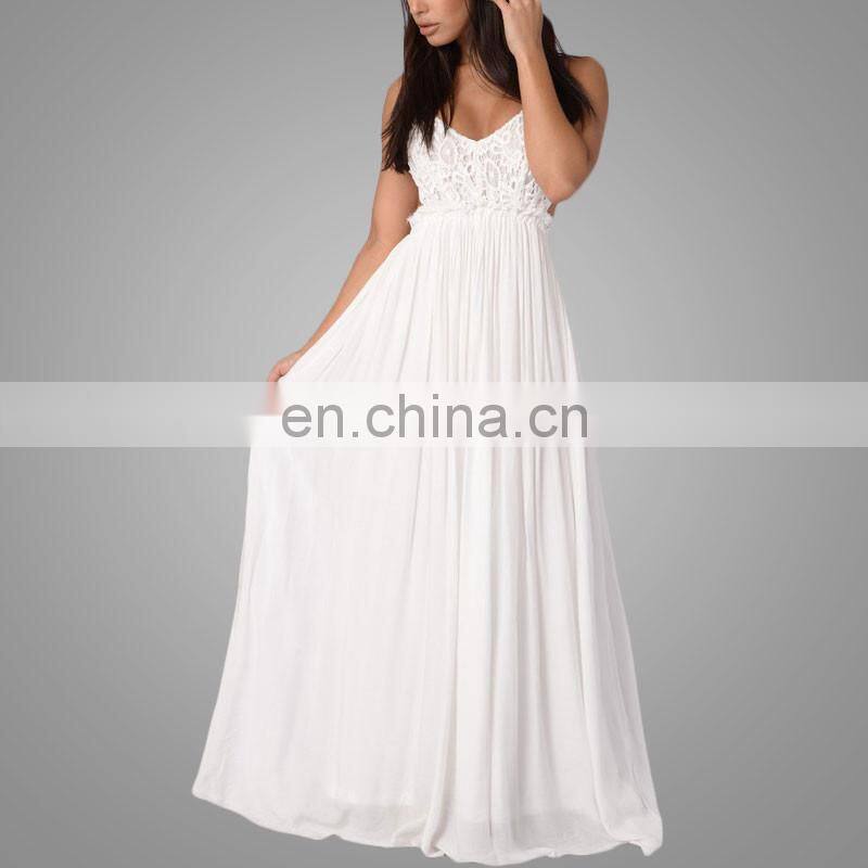 Fast delivery woman ladies sexy white casual halter long dress latest
