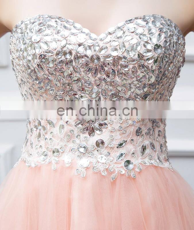Gorgeous Crystals Beaded Tulle Homecoming Dresses 2016 Hot Sale Sweetheart Backless Tea Length Prom Dresses Formal Party Gowns