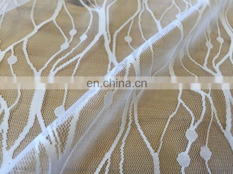 Wholesale JC AL8065 polyester spandex chemical lace fabric for wedding dress