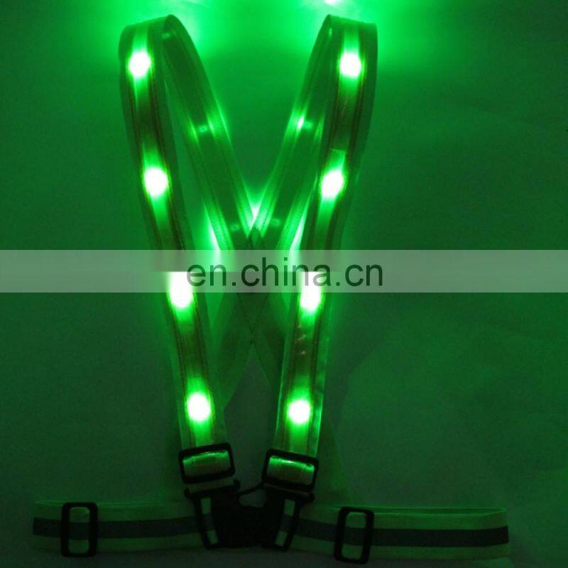 NEW led safety vest green safety vest flashing led safety vest