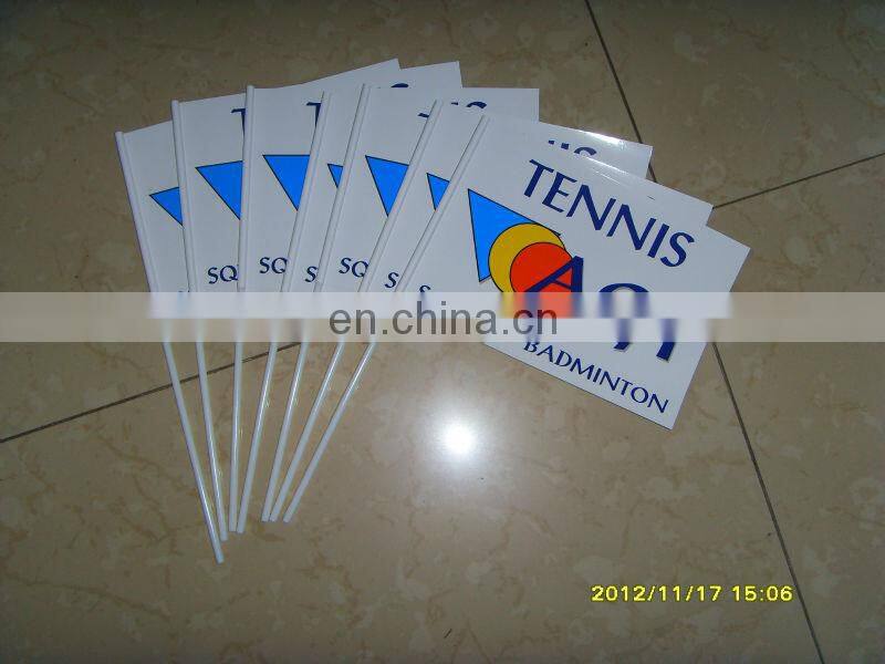 colorful promotional rainbow hand flag