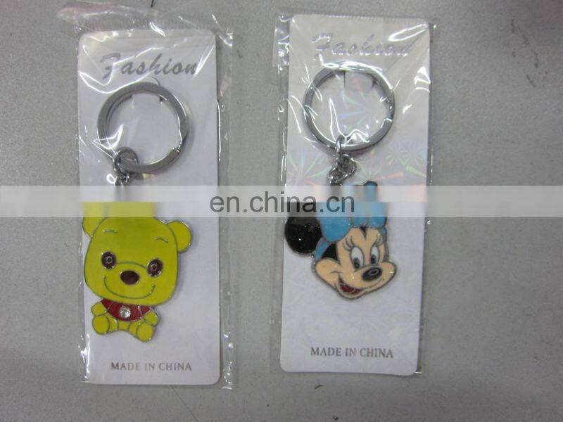 3D cute dog and mouse shaped metal key chains for sale